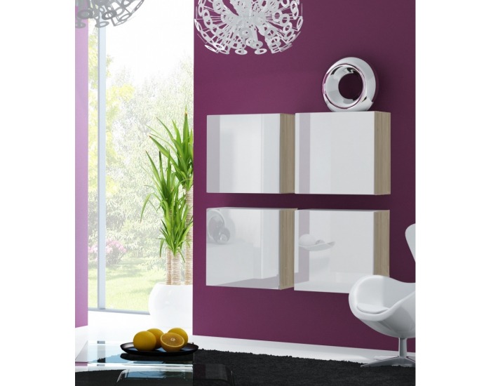 Skrinka na stenu Vigo 50 - dub sonoma / biely lesk