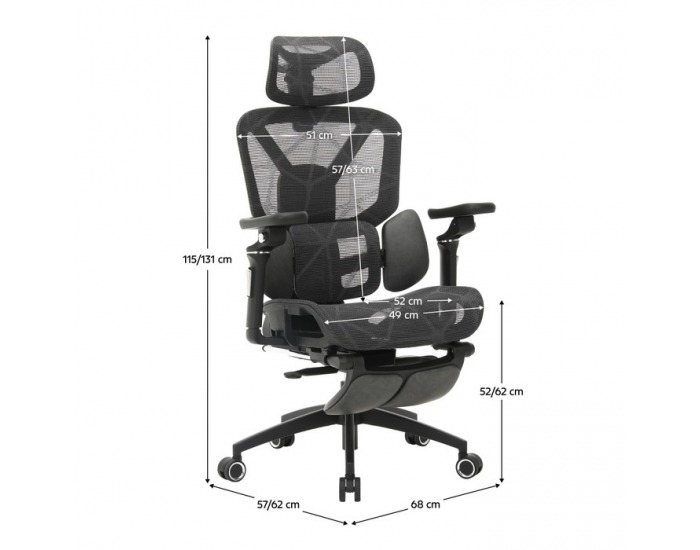 Kancelárske kreslo Vilmer - tmavosivá / čierna