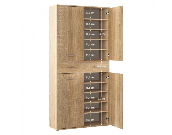 Botníková skriňa / regál Vilot - dub sonoma