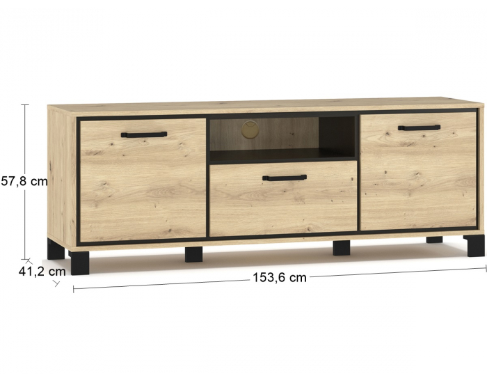 TV stolík Vinap TV-2D1DRWR - dub artisan / wenge tmavá