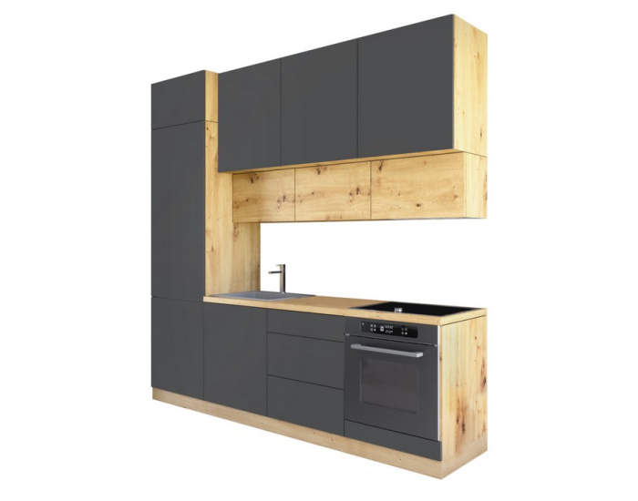 Kuchynská linka Vinetu 240 - sivá / dub artisan