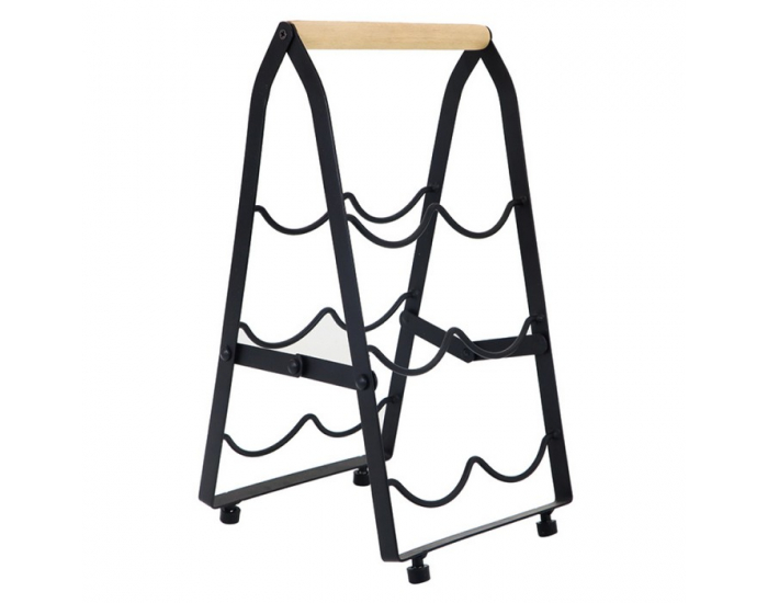 Stojan na víno Vinote - čierna / prírodná