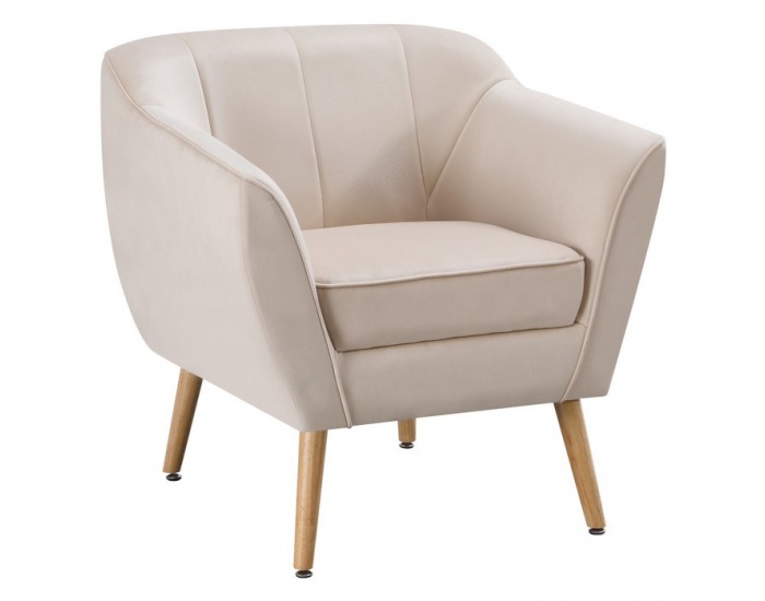 Dizajnové kreslo Vioda - béžová (Velvet) / prírodná