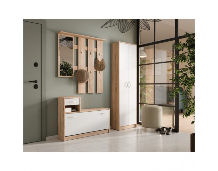 Dvojdverová policová skriňa Vira Mecki New - dub sonoma / biela