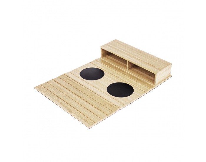 Drevená podložka na sedačku Vise - prírodná / čierna