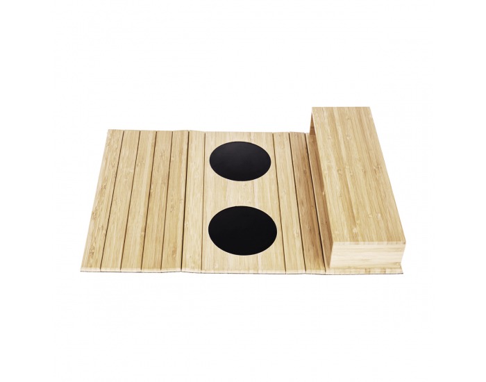 Drevená podložka na sedačku Vise - prírodná / čierna