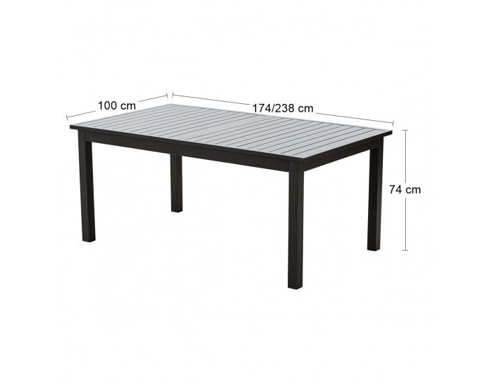 Rozkladací záhradný stôl Vita - čierna