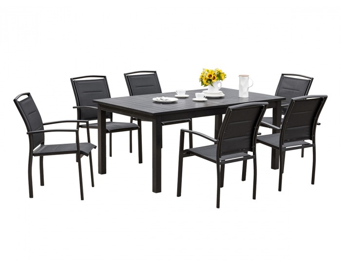 Rozkladací záhradný stôl Vita - čierna