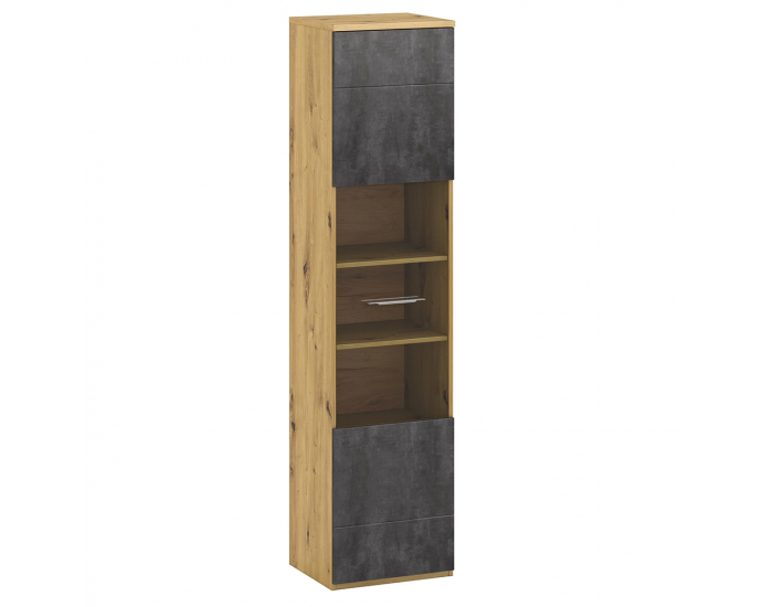 Vitrína Eridan A - dub artisan / sivý betón