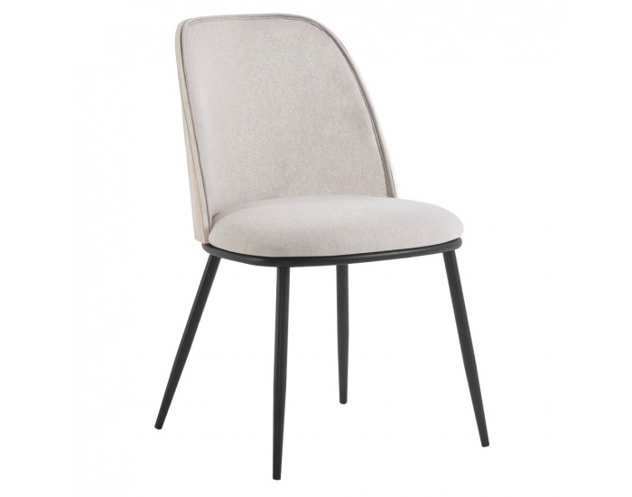 Jedálenská stolička Vudia - béžovohnedá / natural / čierna