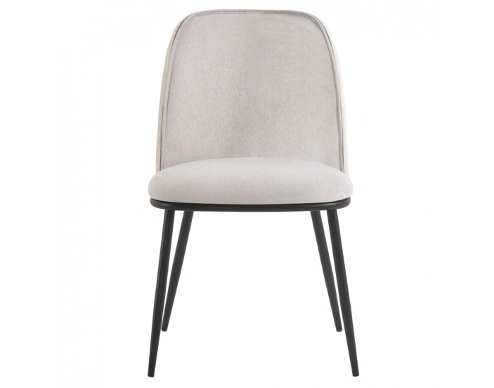 Jedálenská stolička Vudia - béžovohnedá / natural / čierna