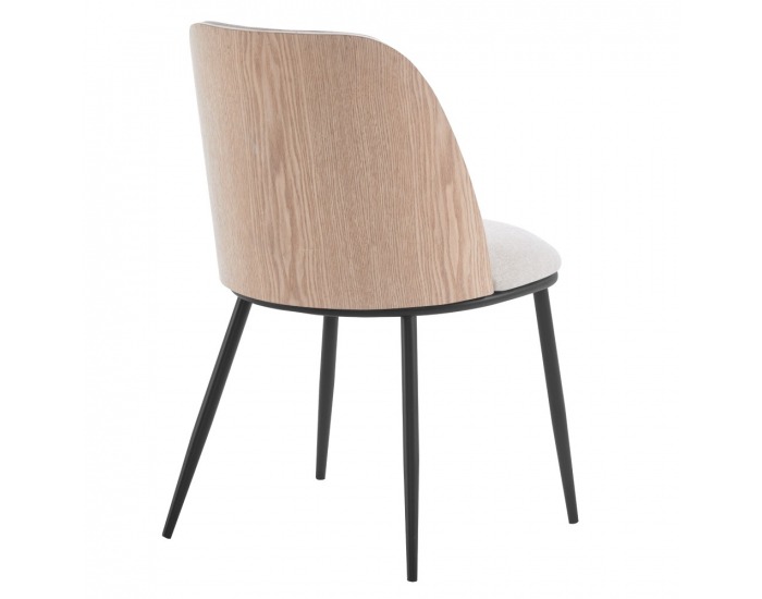 Jedálenská stolička Vudia - béžovohnedá / natural / čierna