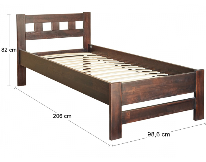 Drevená jednolôžková posteľ s roštom Vulcano WB-90 90x200 cm - orech