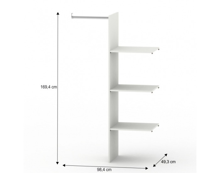 Priečka do šatníkovej skrine Ria VVS-004-00 - biela