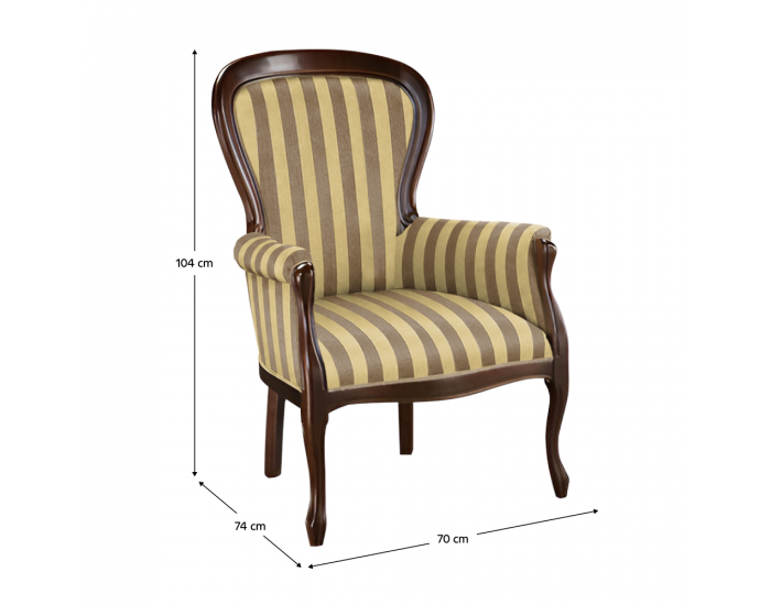 Rustikálne kreslo Wersal W-FOTEL 1 - wenge / zlatá (A4 0905)