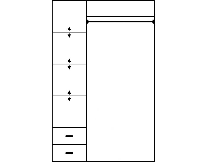 Šatníková skriňa Wenecja 1 2D L/P - craft biely