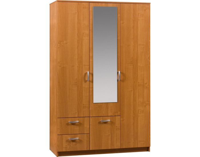 Šatníková skriňa so zrkadlom Wenecja 2 3D - jelša