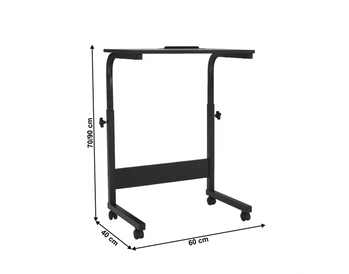 PC stolík na kolieskach Westa - čierna