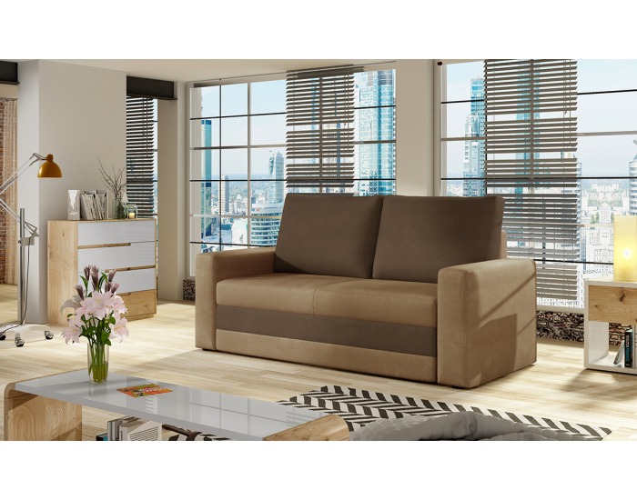 Rozkladacia pohovka s úložným priestorom Wilo - béžová / hnedá