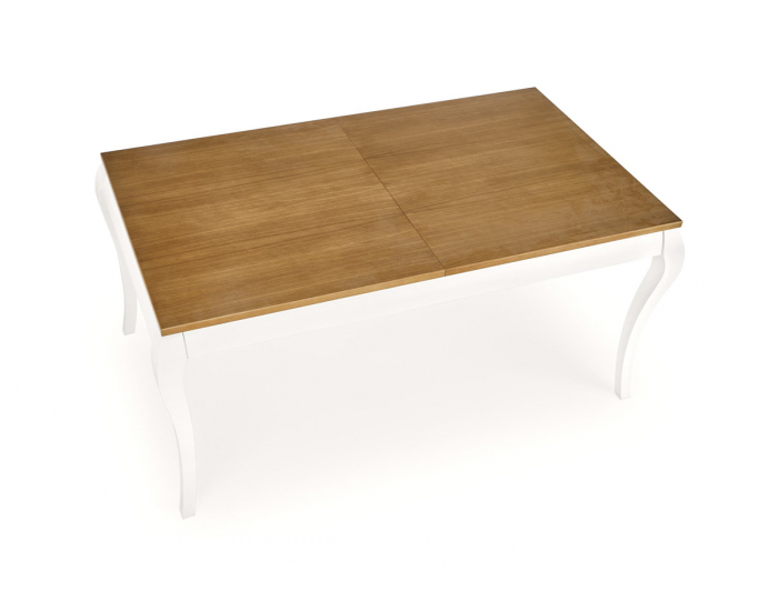 Rustikálny rozkladací jedálenský stôl Windsor - dub tmavý / biela