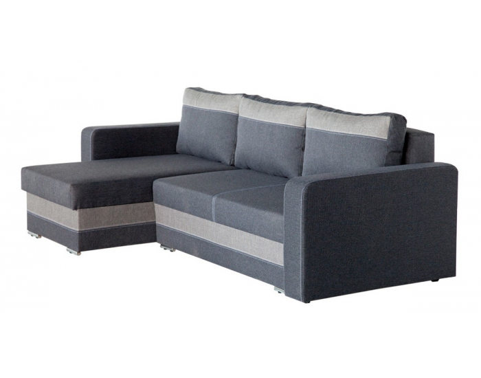 Rohová sedačka s rozkladom Aleksander L/P - šenil sivý (Portland 91)