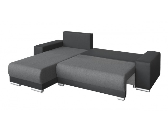 Rohová sedačka s rozkladom Efie L/P - čierna (Neo) / šedá (Inari)