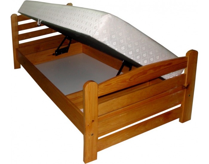 Drevená posteľ s úložným priestorom Tapczan Andrey 80 - jelša