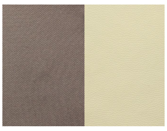 Rohová sedačka s rozkladom Aleksander L/P - krémová ekokoža / šenil sivý (mura)