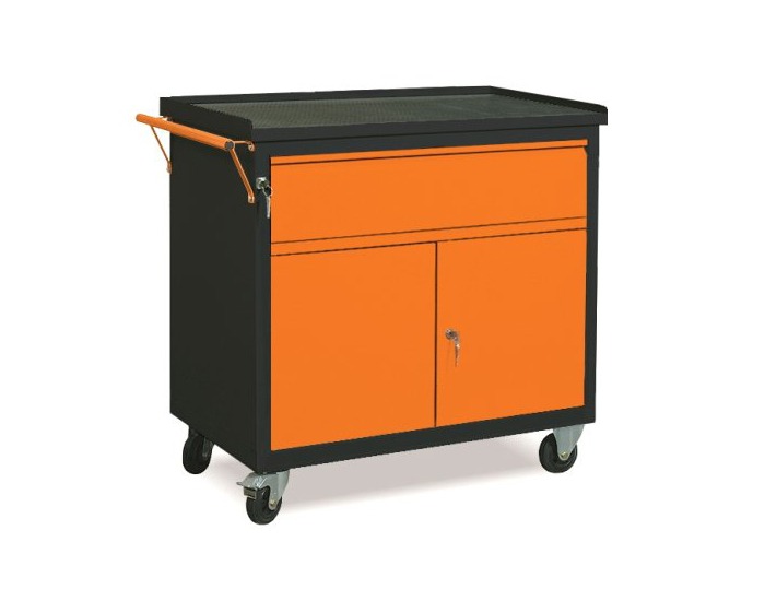 Dielenský vozík na kolieskach so zámkom WW01G/2B - grafit / oranžová