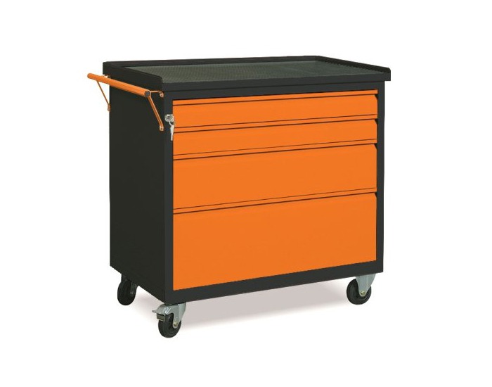 Dielenský vozík na kolieskach so zámkom WW01G/2E - grafit / oranžová