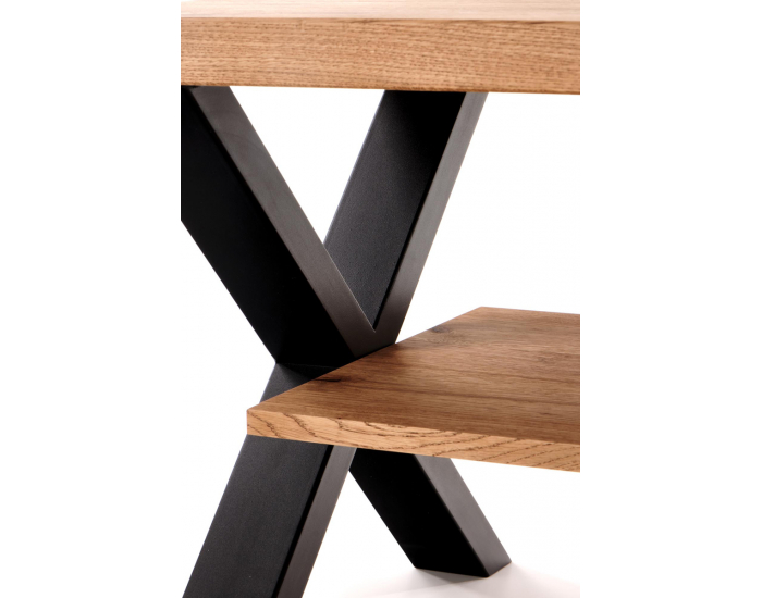 Konferenčný stolík Xavier - dub svetlý / čierna