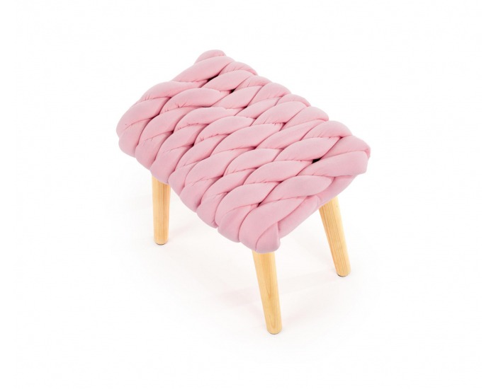 Taburetka Yeti - ružová / prírodná