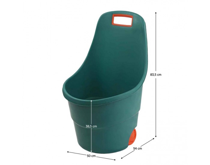 Plastový záhradný vozík Zafer - zelená / oranžová