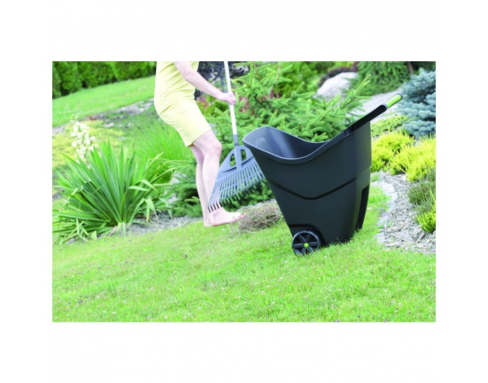 Plastový záhradný vozík Zafur 85 l - čierna / zelená