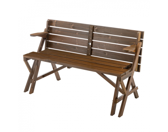 Záhradný stôl / lavička Zagir - hnedá