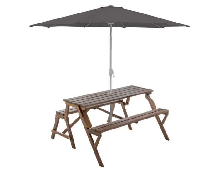 Záhradný stôl / lavička Zagir - hnedá