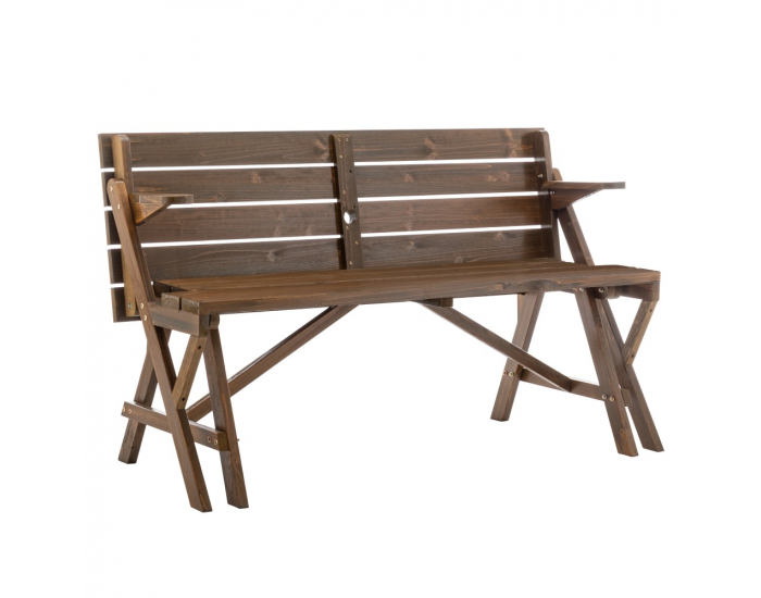 Záhradný stôl / lavička Zagir - hnedá