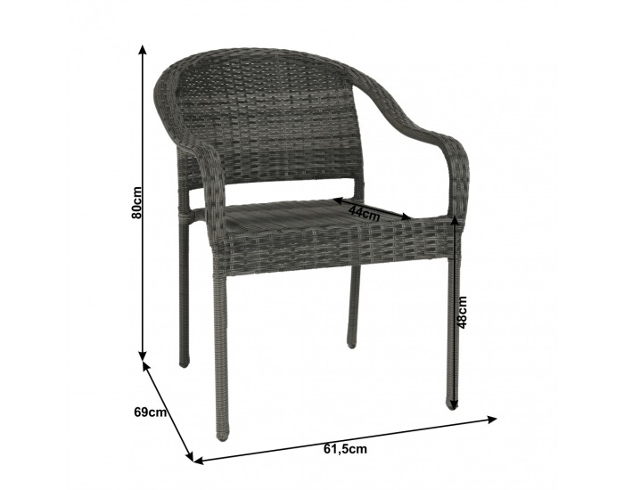 Záhradná stolička Binga - sivá