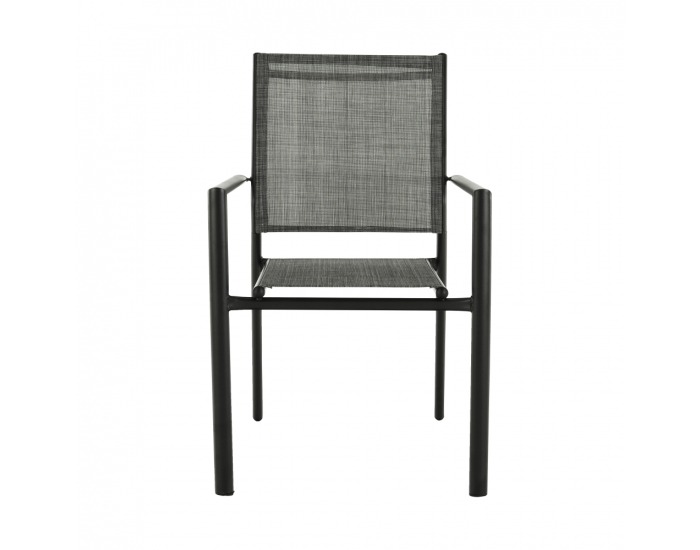 Záhradná stolička Telma - sivá / čierna