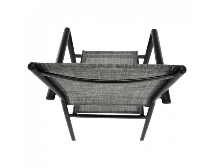 Záhradná stolička Telma - sivá / čierna