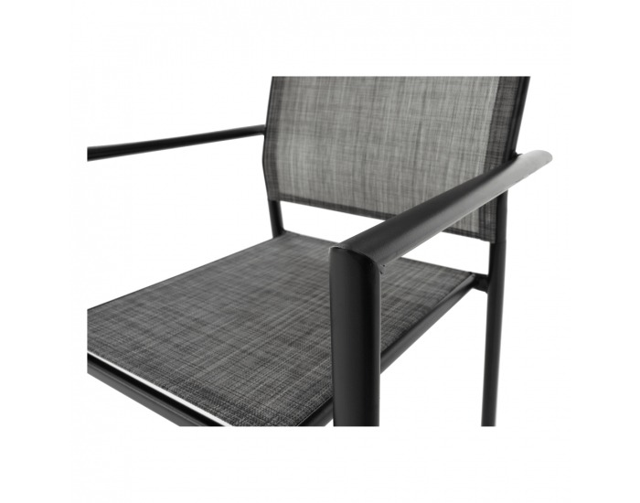 Záhradná stolička Telma - sivá / čierna