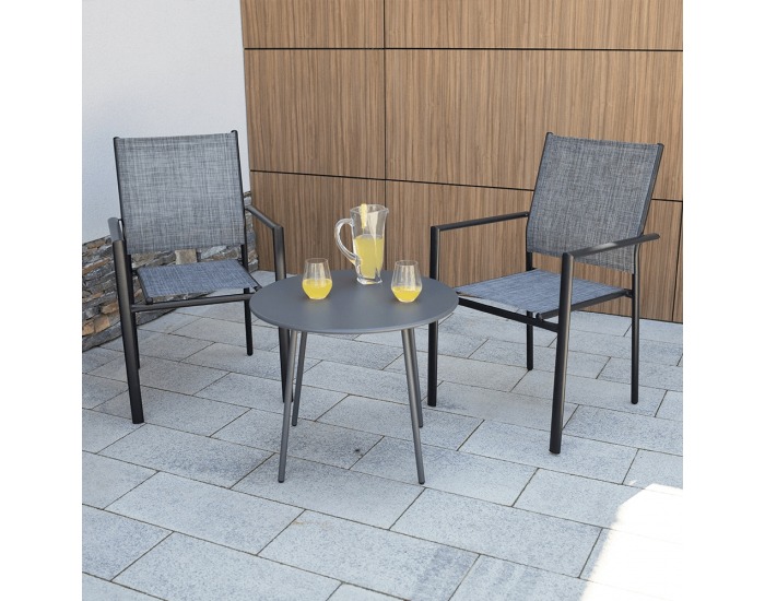 Záhradná stolička Telma - sivá / čierna