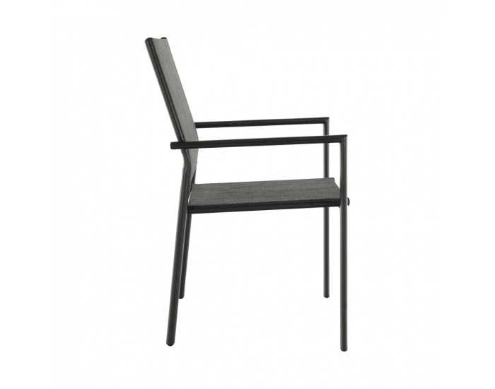 Záhradná stolička Telma - sivá / čierna