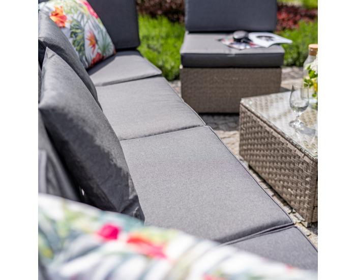 Záhradný nábytok z umelého ratanu Godon - svetlosivá / sivá