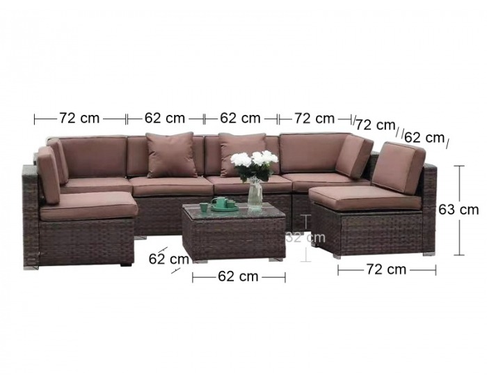 Záhradný nábytok z umelého ratanu Godon - tmavohnedá / hnedá