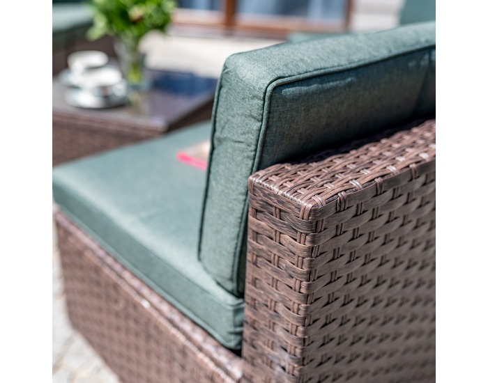 Záhradný nábytok z umelého ratanu Godon - tmavohnedá / zelená