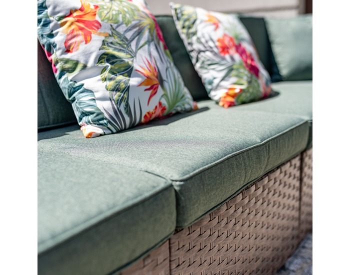 Záhradný nábytok z umelého ratanu Godon - tmavohnedá / zelená