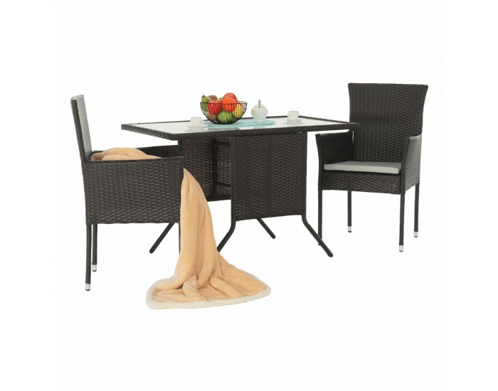 Záhradný ratanový set Adaron 1+2 - hnedá / svetlosivá