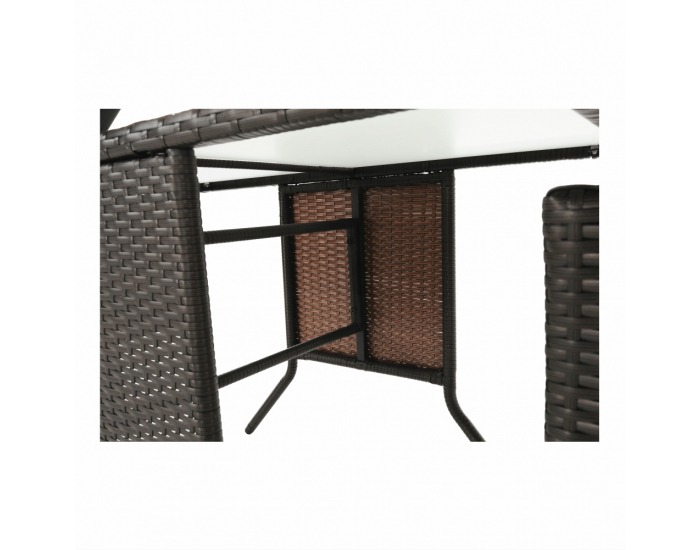 Záhradný ratanový set Adaron 1+2 - hnedá / svetlosivá