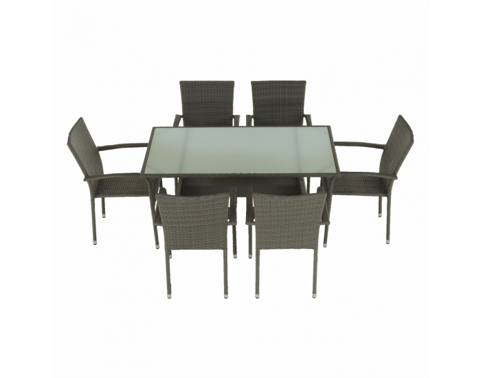 Záhradný ratanový set Obsor 1-6 - sivá